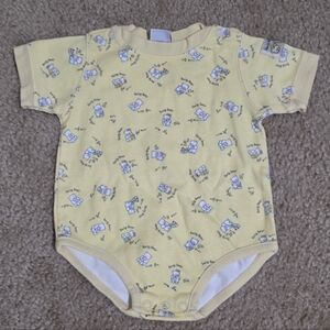 McBaby Vintage Yellow Baby One Piece with Bear Print 3-6 Month